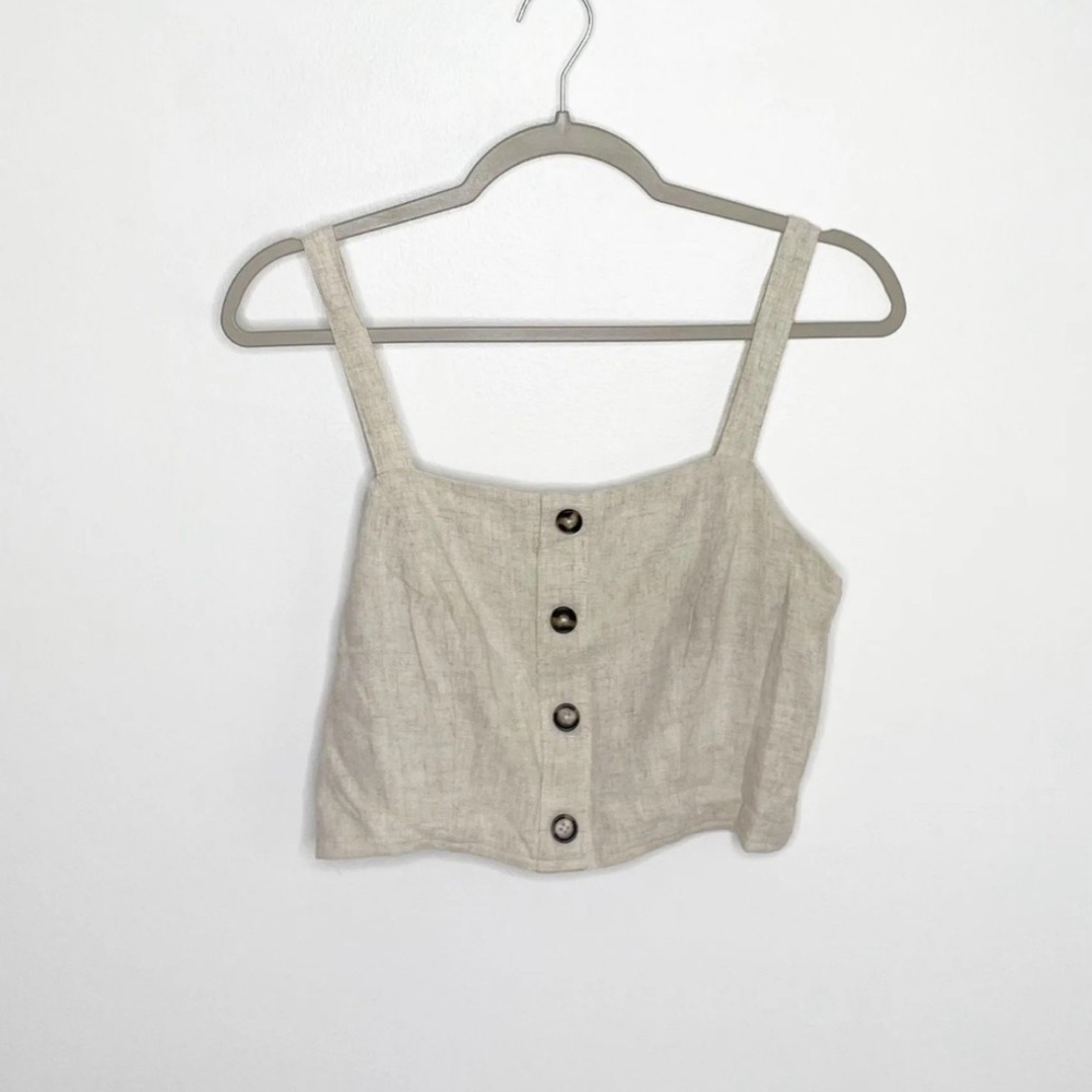 Dee Elly Cream Sleeveless Crop Top Size Large